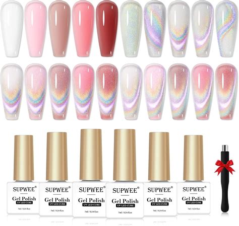 Supwee Universal Rainbow Cat Eye Gel Nail Polish And Colors Jelly Gel