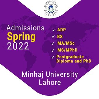 Minhaj University Admissions Spring 2022 - Admissions Corner