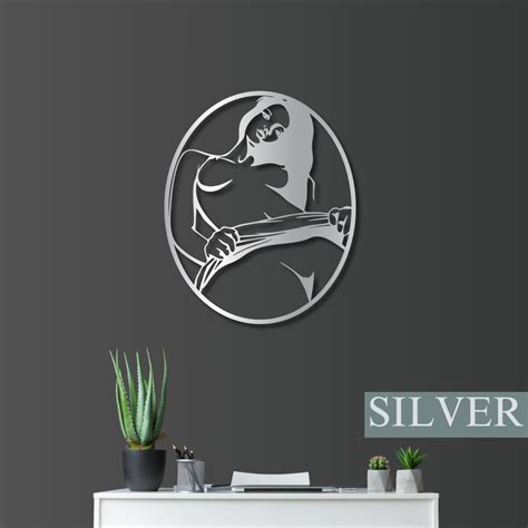 Modern Nude Figure Metal Wall Art Abstract Female Form Metal Wall Hanging Erotic Wall Decor
