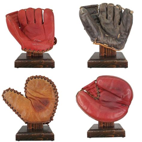 Vintage Baseball Glove Display Stand Wood-Stained & Sealed-Drying Rack ...