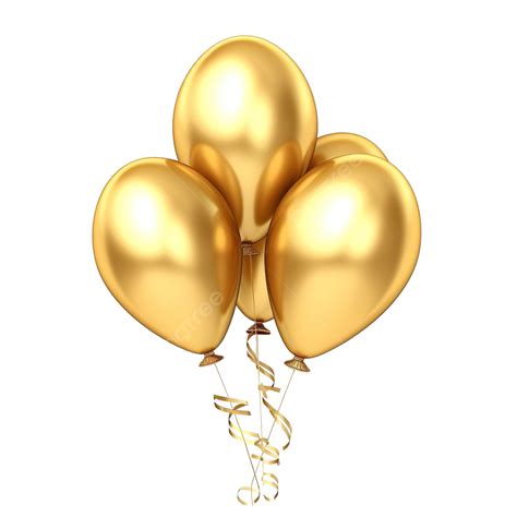 3d Gold Balloons Illustration, Balloon, Gold, Celebration PNG ...