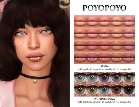 Poyopoyo Makeup Set N16 Lips N22 With Fangs Eye Contacts N12