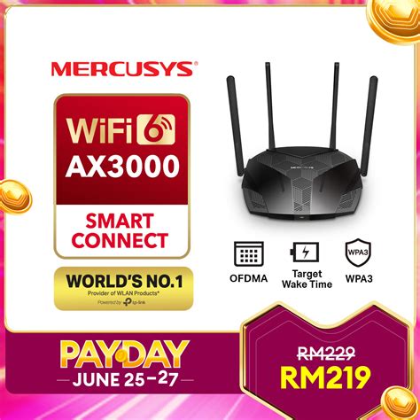 Mercusys Ax1800 And Ax3000 Dual Band Gigabit Wireless Wifi 6 Router With