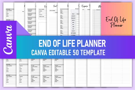 Editable End Of Life Planner For Canva Graphic By Rahimaartwork077