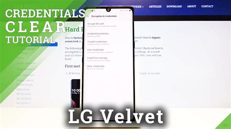 How To Clear Credentials In LG Velvet Remove All Licenses And