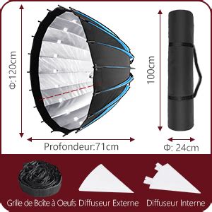 Neewer Cm Bo Te Lumi Re Parabolique Hexad Cagone Softbox Avec