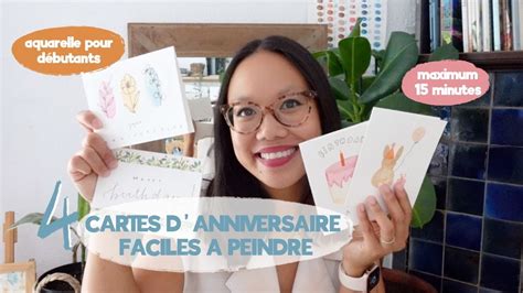 Tuto Aquarelle Pour D Butants Cartes D Anniversaire Faciles Youtube