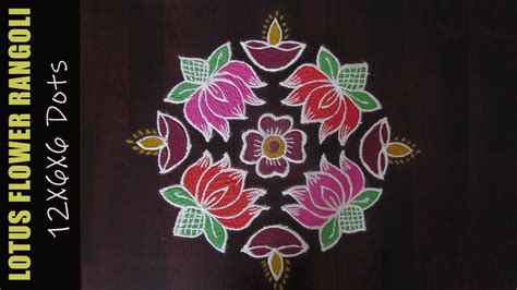 Lotus Flower Rangoli Designs With Dots Best Flower Site