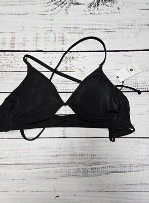 NWT Shade Shore Longline Cut Out Bikini Top Black Size C EBay