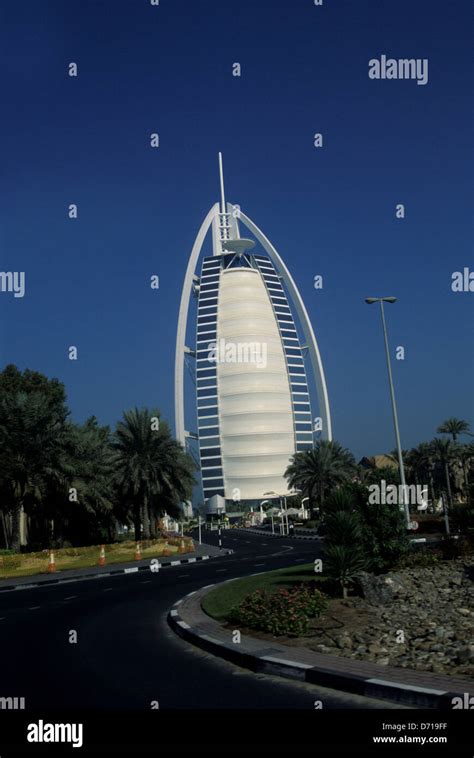 United Arab Emirates, Dubai, View Of Burj Al Arab Hotel Stock Photo - Alamy