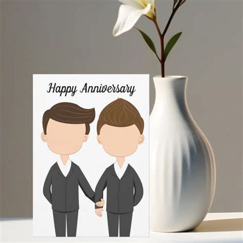 Happy Wedding Anniversary Gay Men Couple Card Zazzle