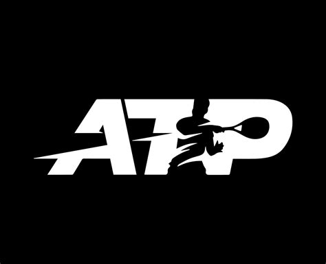 Atp Logo Symbol White Tournament Open Men Tennis Association Design