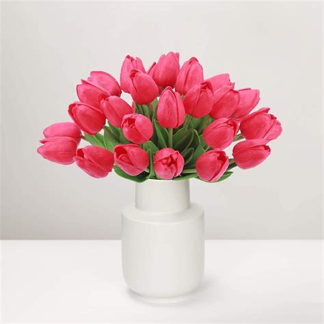 Artificial Tulip Fake Holland Mini Tulip Real Touch Flowers 24 Pcs For