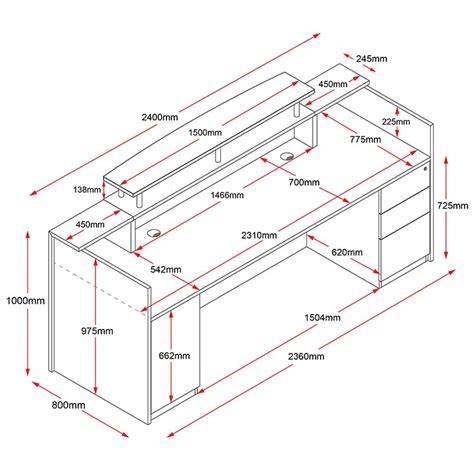 Standard Reception Desk Height Dimensions