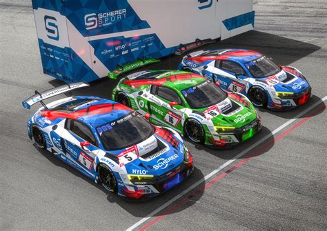 Scherer Sport Mit Drei Stark Besetzten Audi R Lms Gt Evo Ii Adac