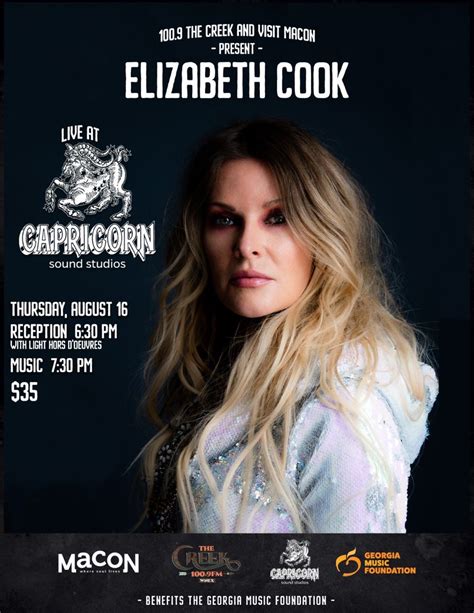 Elizabeth Cook on Twitter: "What an honor to join @CapricornMacon’s concert series this summer ...