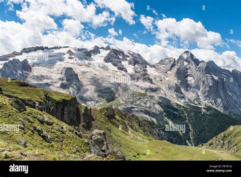 Marmolada Massif North Side 3343 M Highest Mountain In The Dolomites