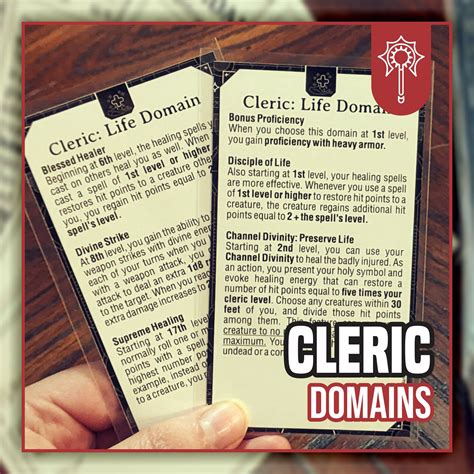 Cleric Domain Cards For Dnd 5e Form Fillable Pdfs Included Dungeons And Dragons Dandd Printable