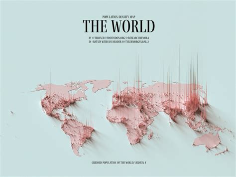 A 3D map of the population density of the world : r/MapPorn