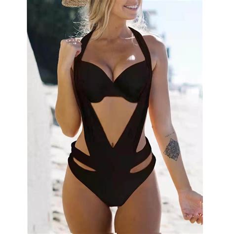 Aayomet One Piece Swimsuit Women Tie Criss Cross Plunge One Piece Thong