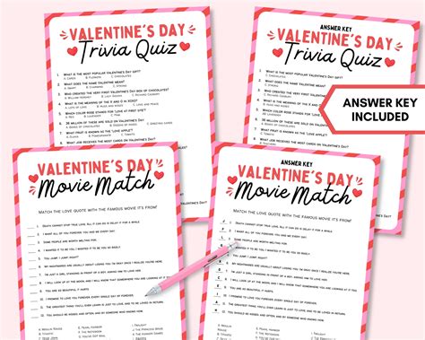 Valentines Day Games Bundle Valentines Day Party Games Etsy