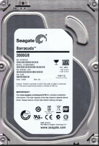 Seagate Barracuda ST3000DM001 3TB 7200 RPM 64MB Cache EBay