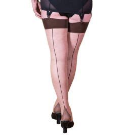 Seamed Stockings Glamour Nude Coffee FiftiesStore