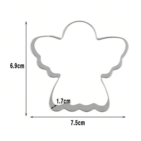 Pc Anjo De Natal Em Forma De Cortador De Biscoito De A O Inoxid Vel
