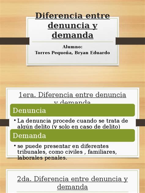 Diferencia Entre Denuncia Y Demanda Pdf