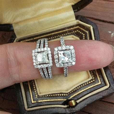 14k Gold 075ct Center Princess Cut Diamond Wedding E Gem