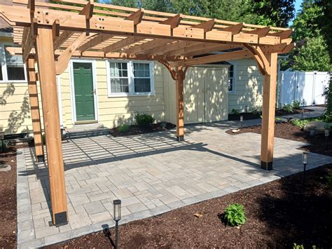 Stone Patio Walkway With Pergola Project Hampden MA