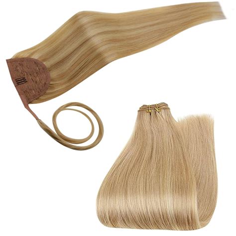 Amazon RUNATURE Bundles Golden Blonde Ponytail Extension Human