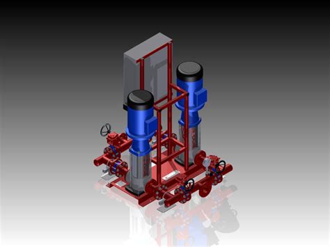 Fire Fighting Jockey Skid 3d Cad Model Library Grabcad