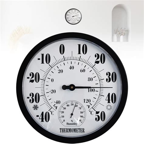 Thermometer Hygrometer Zoll Schwarzes Digital Innen Au En