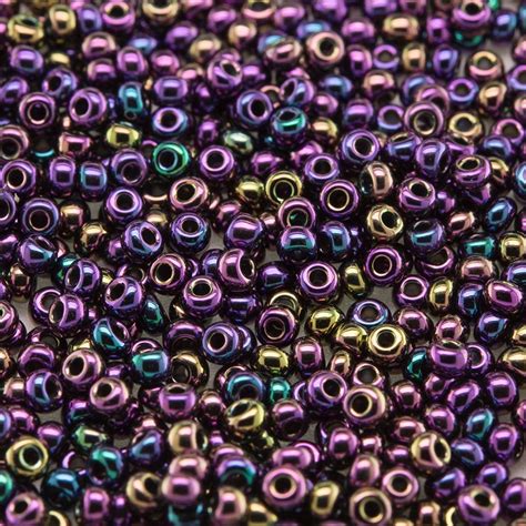 Preciosa Czech Glass Seed Bead 11 0 Purple Iris Metallic Coated • Boundless Beads