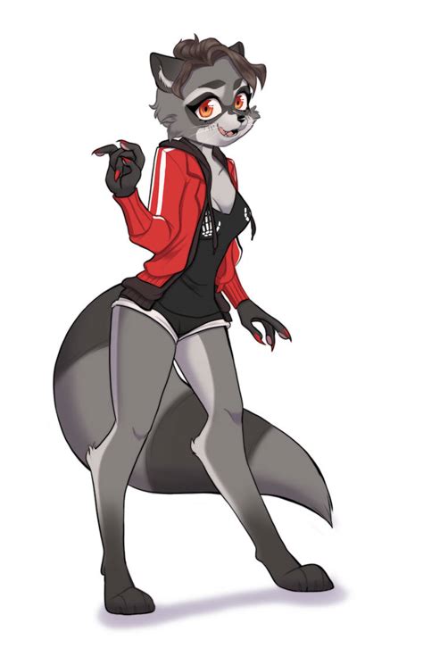 Sporty Raccoon Girl By Spacetrashvt On Deviantart