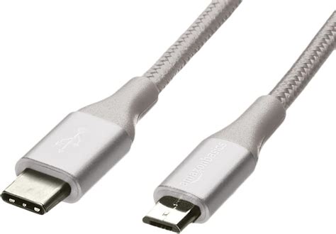 Amazonbasics Cavo Da Usb C A Micro B 20 Maschio In Nylon A Doppio Intreccio 18 M