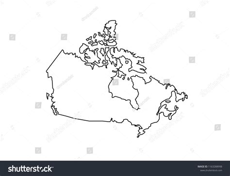 Canada Outline Map National Borders Country Stock Vector Royalty Free 1163288998 Shutterstock