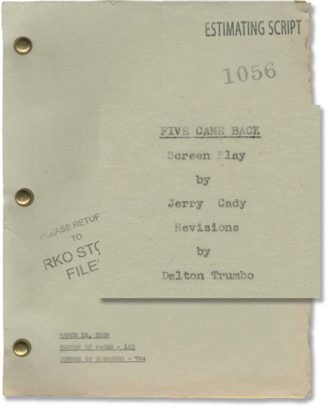 Five Came Back | Dalton Trumbo Jerry Cady, John Farrow, Jerry Cady