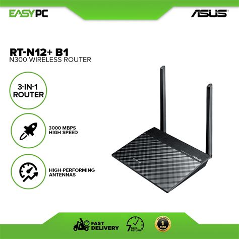 ASUS RT-N12+ B1 N300 Wireless Router, N300 Wi-Fi Router with three ...