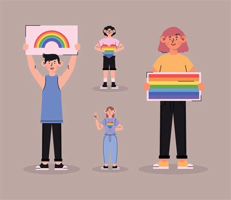 People With Gay Pride Flags Vector Art At Vecteezy