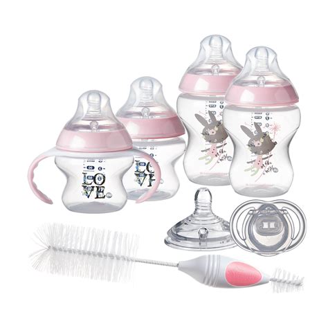 Tommee Tippee Closer To Nature Newborn Baby Bottle Starter Set Pink