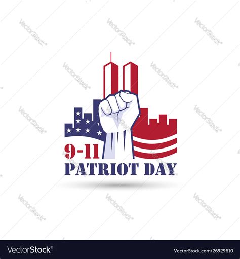 Patriot Day Logo With A Combination Twin Tower Vector Image