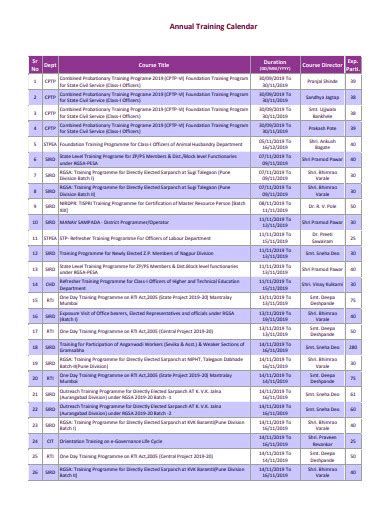 Training Calendar 15 Examples Format How To Organize Pdf