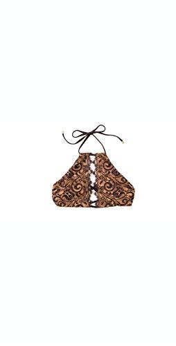 Beach Bunny Women S Gunpowder And Lace High Neck Bikini Top Beachwear
