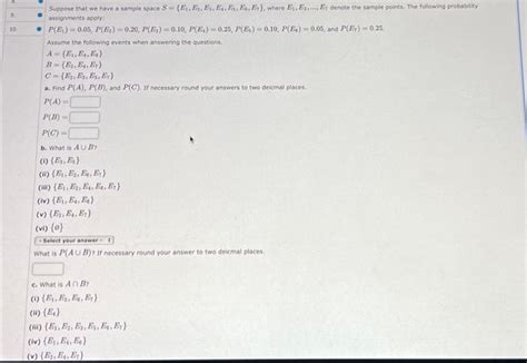 Solved Suppose That We Have A Sample Space Chegg