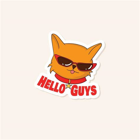 Colorful hand drawn cool cat stickers 24174820 Vector Art at Vecteezy