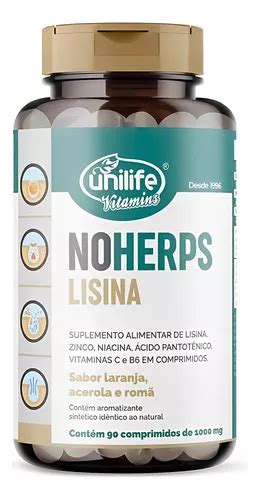 Lisina Noherps 1200mg Unilife Sabor Laranja Acerola Romã MercadoLivre