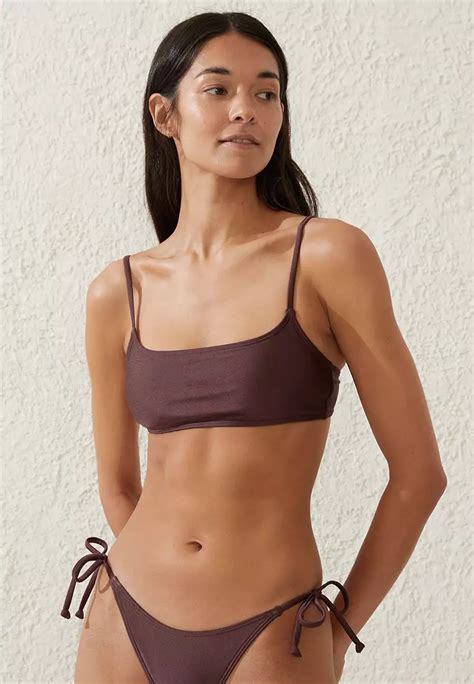 Buy Cotton On Body Straight Neck Crop Bikini Top Online Zalora