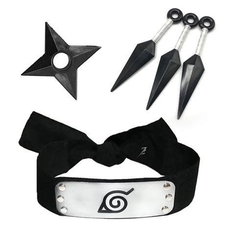 Buy 5pcaset Naruto Konoha Leaf Village Shinobi Headband With Naruto Ninja Props Online At Lowest